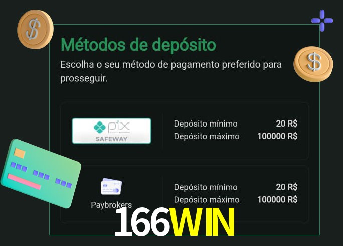 O cassino 166WIN oferece uma grande variedade de métodos de pagamento